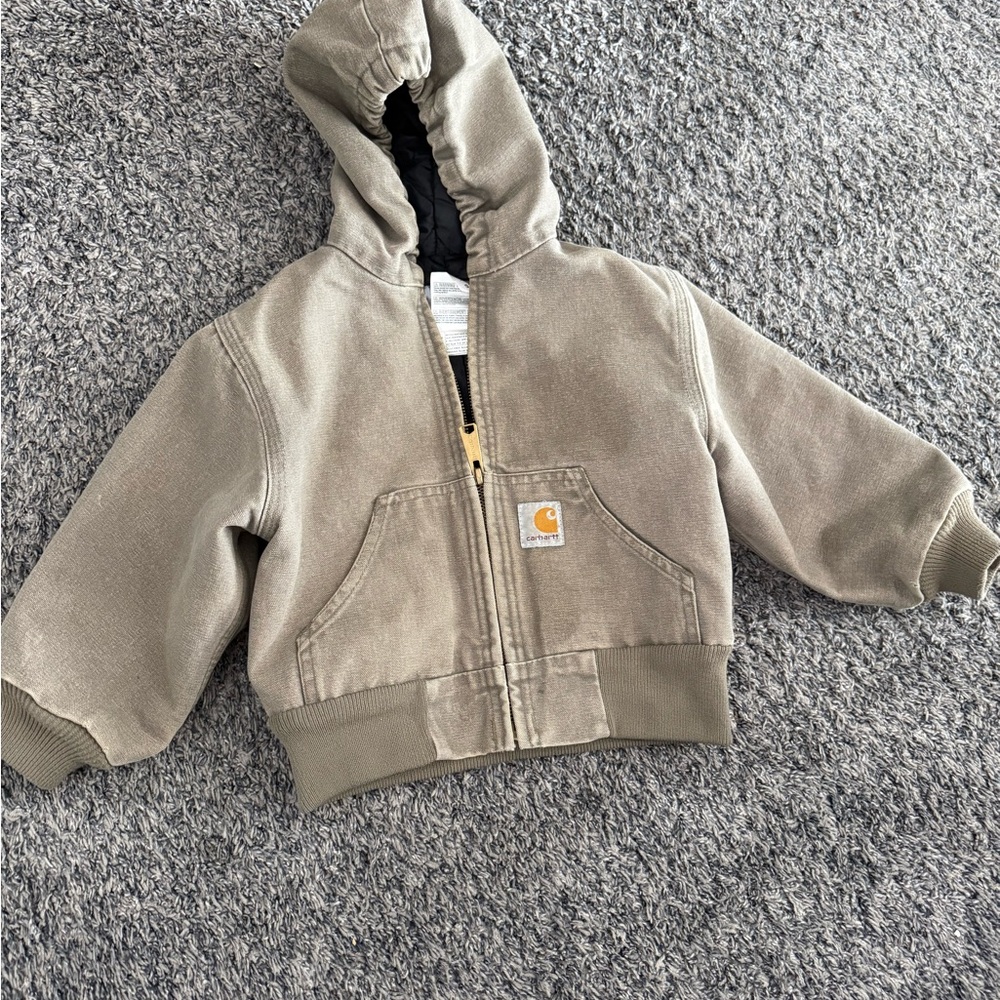 Carhartt Tan Quilted Hooded Jacket